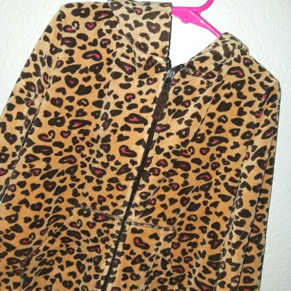 Girl's Leopard Cheetah print jacket Sz 7/8